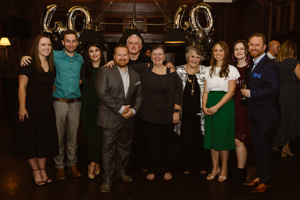 Portrait at a 40th birthday party.