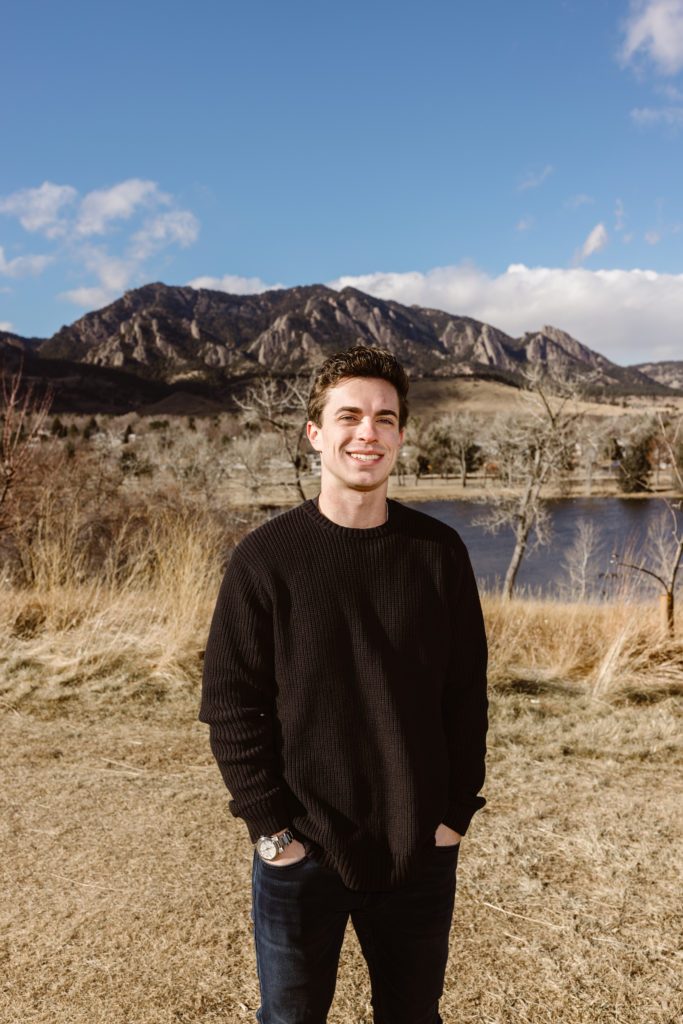 Portrait with the Flatirons in the background