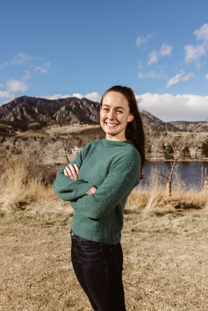 Portrait with the Flatirons in the background