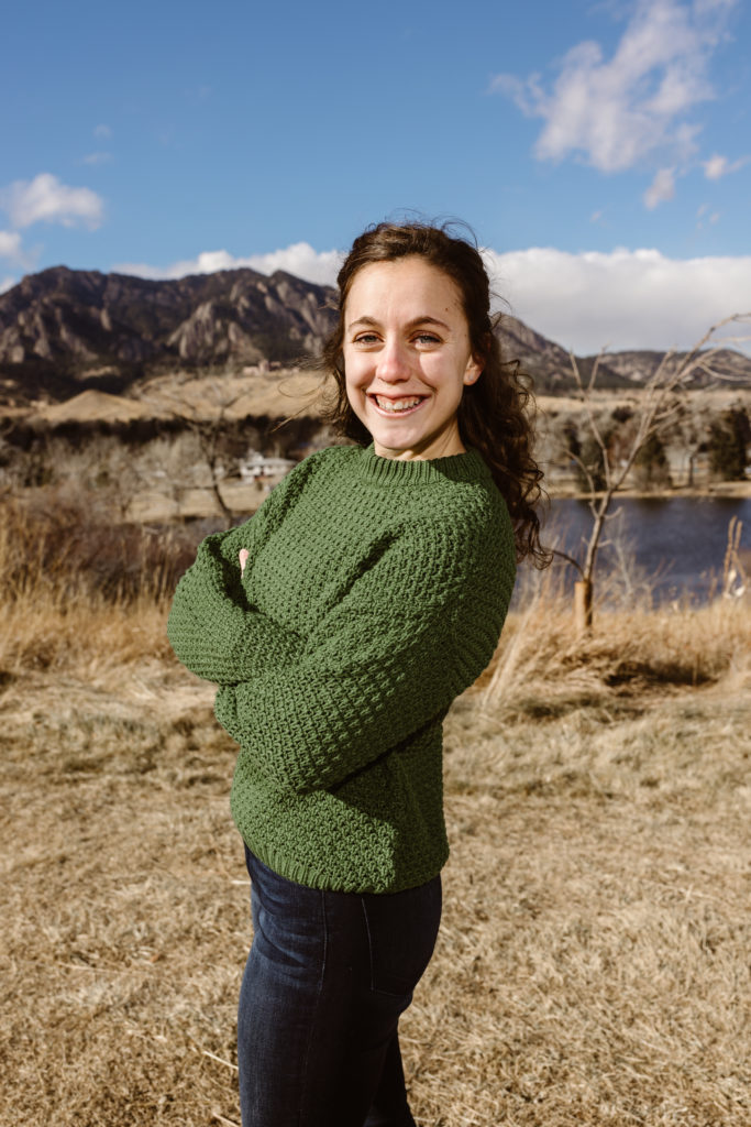 Portrait with the Flatirons in the background