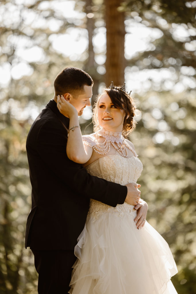 Bride and groom portrait.