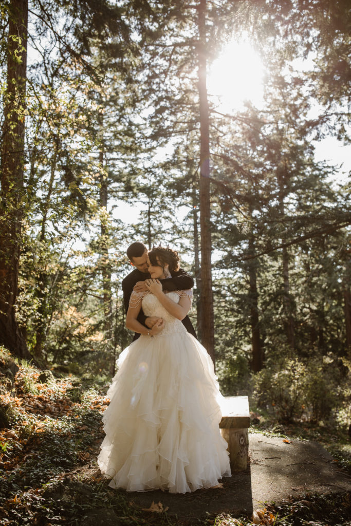 Bride and groom portrait.