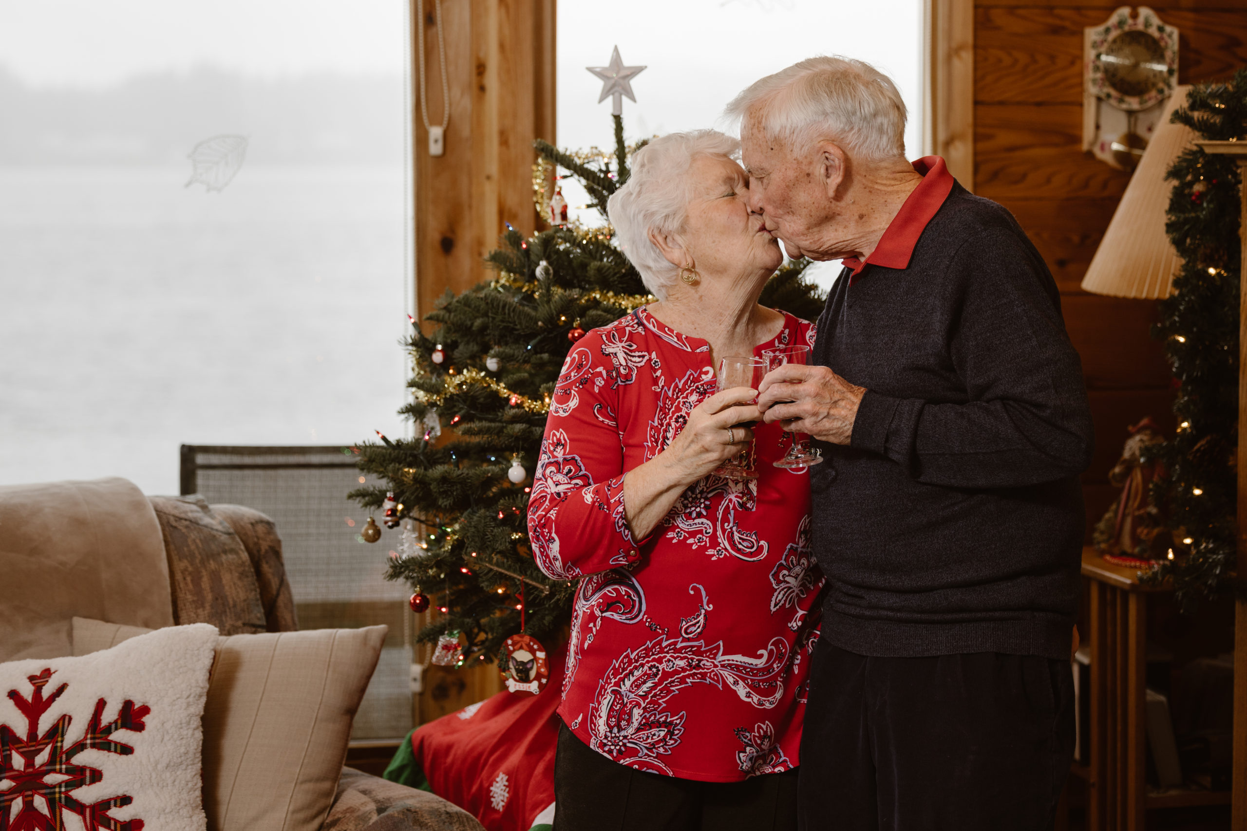 Portrait of older couple in their home.