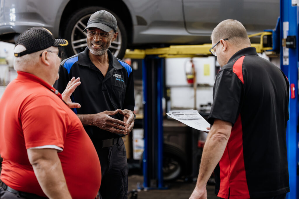 John interacting with a vendor