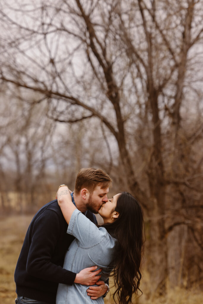 Couple sharing a kiss